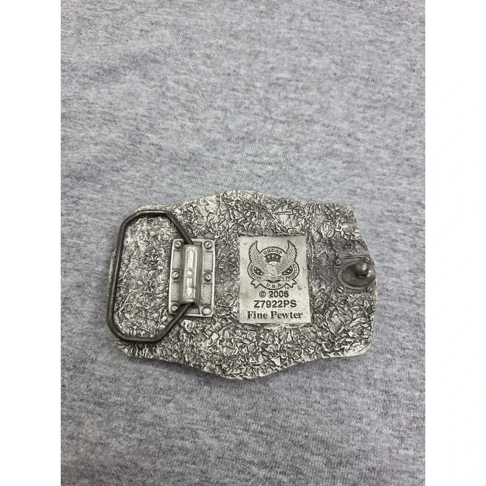 Fine Pewter Three Cross Floral Religious Belt Buckle